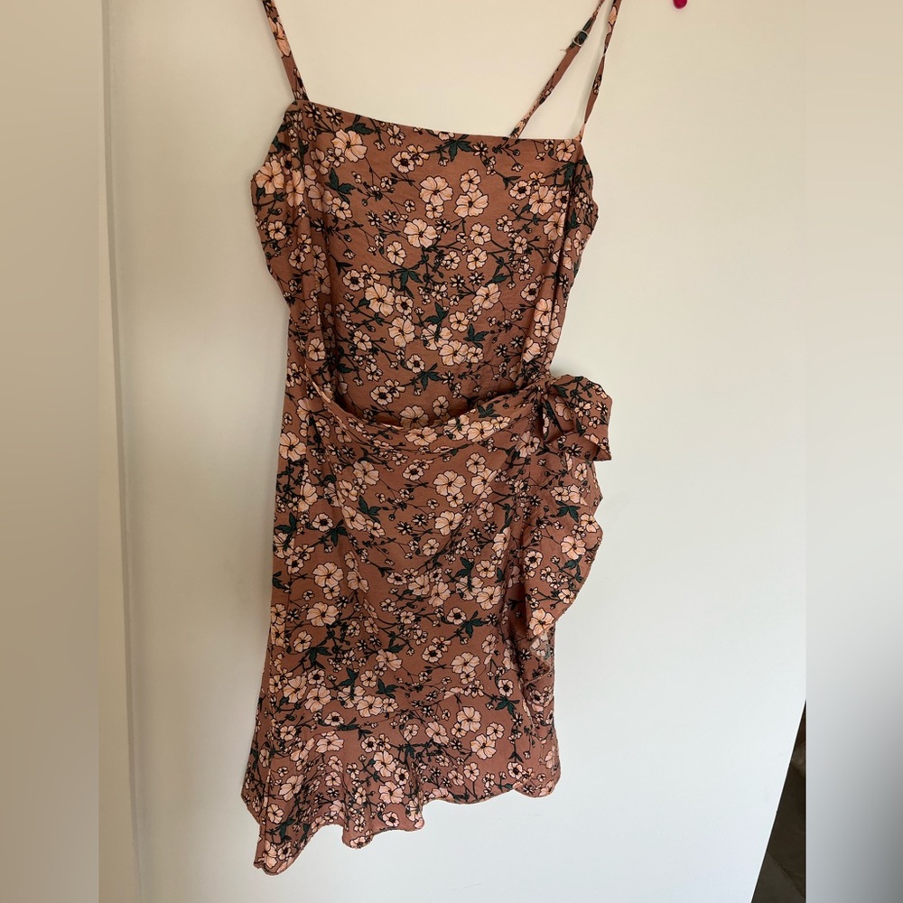 Princess Polly floral pink wrap dress